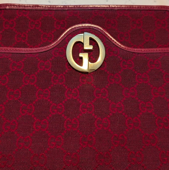 ❌ SOLD ❌ Dark red vintage Gucci 1973 shoulder bag - with dust bag - Picture 4 of 17